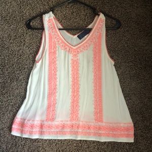 Francesca’s white and coral tank top!